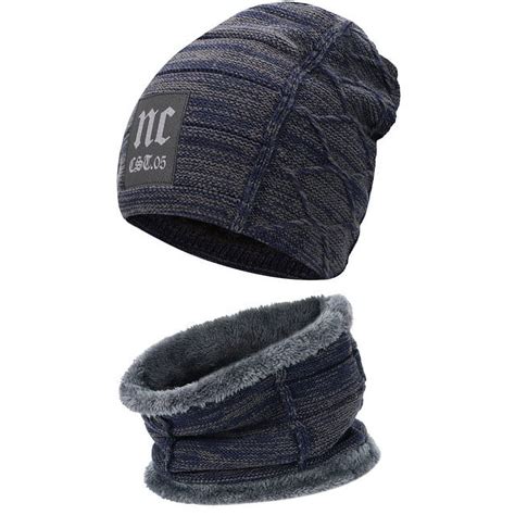 Fantastic Zone Mens Womens Winter Knit Beanie Hat Scarf Warm Cap Neck