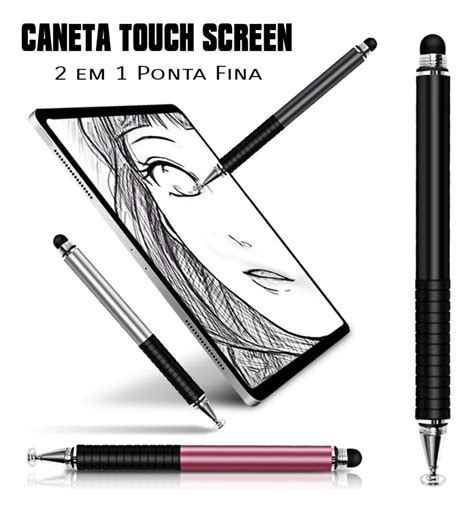 Caneta Touch Universal 2 Em 1 Ponta Fina Telas Android Apple Mercado