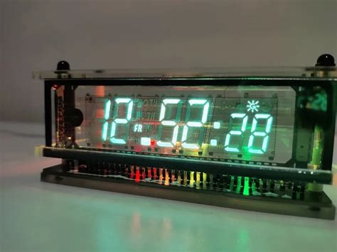 Vfd Screen Clock Transparent Base Rare Antique Vacuum Fluorescent