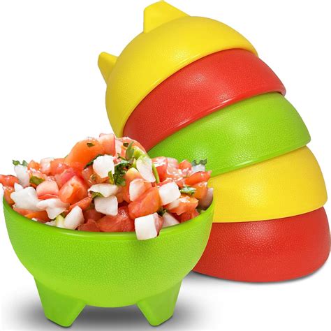 Zeayea Set Of 18 Salsa Bowls 12 Oz Plastic Dipping Bowls