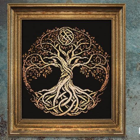 Celtic Tree Of Life Cross Stitch Pattern Celtic Inspired Etsy