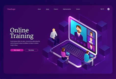 Free Vector Online Training Landing Page