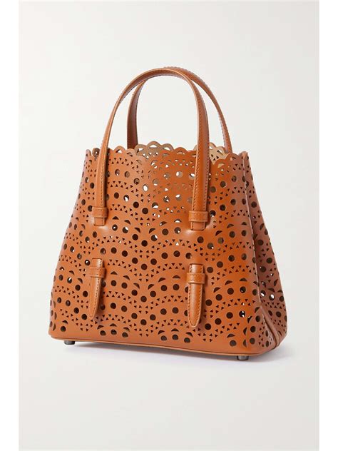 Ala A Mina Laser Cut Leather Tote Net A Porter