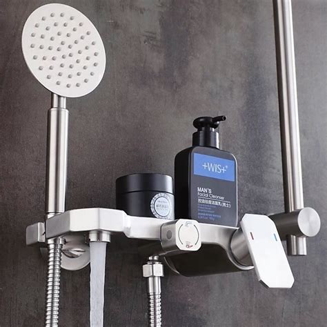 Bathtub Faucet Bathroom Stainless Steel Faucet Hot And Cold Mixing Valve Shower Set Shopee