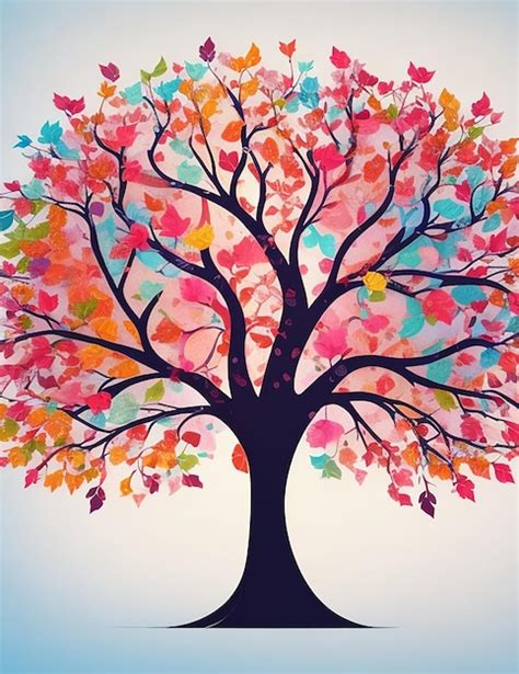 Premium Ai Image Beautiful Tree With Colorful Leaves