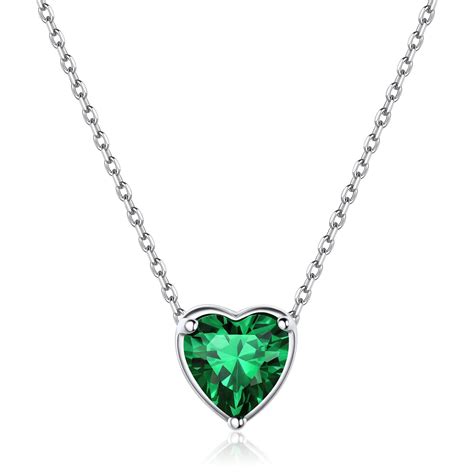 ChicSilver Women May Birthstone Necklace 925 Sterling Silver Small Dark