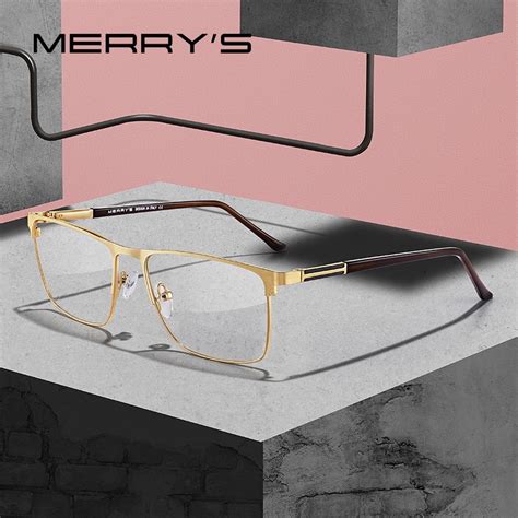 Merrys Design Men Luxury Titanium Alloy Optics Glasses Male Square