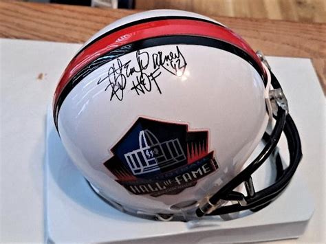 LEM BARNEY AUTOGRAPH LIONS HALL OF FAME MINI HELMET - Helmets