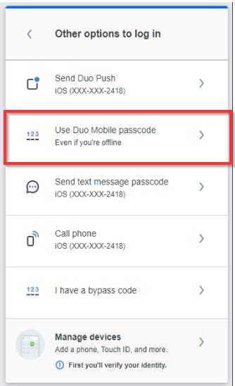 How To Use The Duo Mobile Passcode For 2fa Eastern Washington University