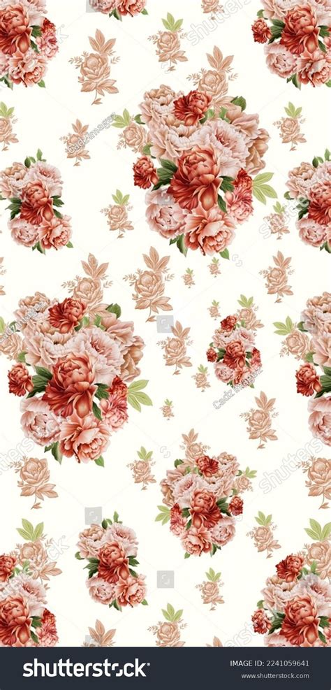 Allover Design Flower Bunch Pattern Repeat Bunch Of