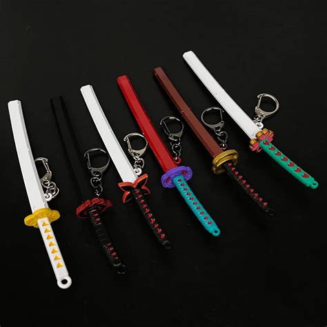 Demon Slayer Sword Mini Katana Keychains Anime Figure Tanjiro Pour