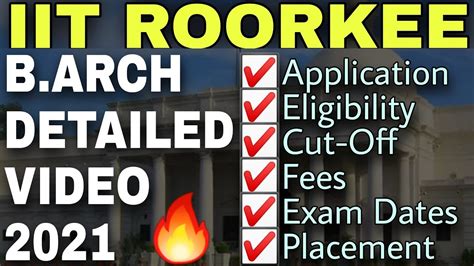 Iit Roorkee B Arch Cutoff Fee Eligibility Placement B Arch