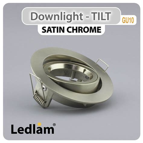 Ledlam GU10 Downlight Cast Aluminium Tilt Twist Lock Satin Chrome