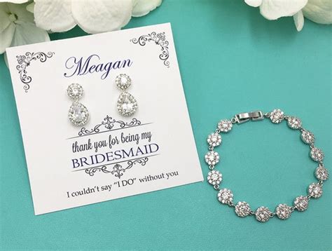 Bridesmaid Earrings Set Bridesmaid Bracelet Earrings Set Etsy