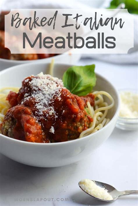 Baked Italian Meatballs with Sneaky Spinach | Worn Slap Out