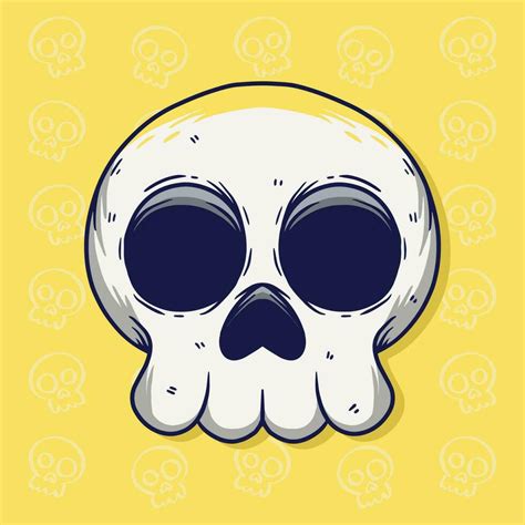 Skull Head Cartoon vector illustration. Skull head vector illustration ...