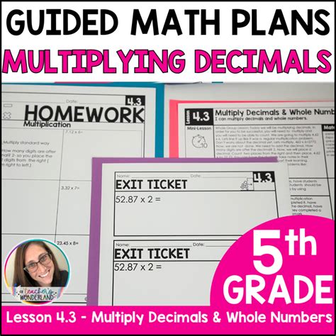 Multiply Decimals And Whole Numbers Guided Math Worksheets Activities