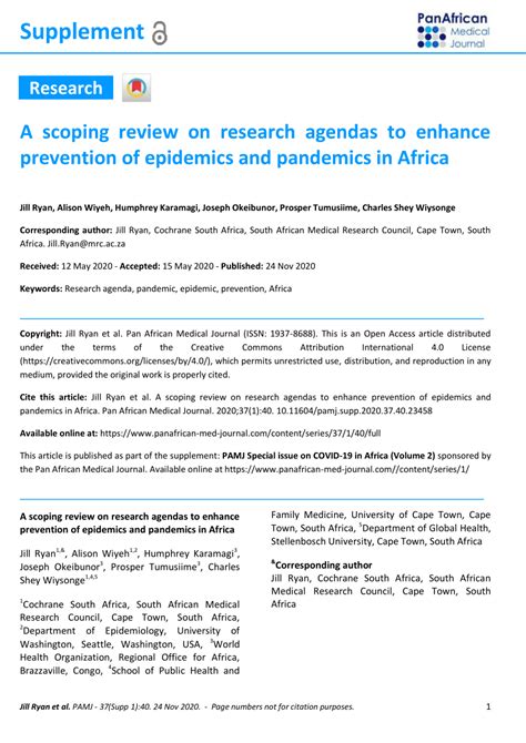 Pdf A Scoping Review On Research Agendas To Enhance Prevention Of