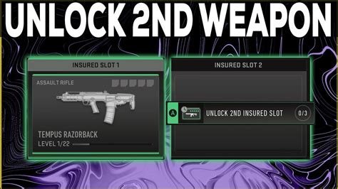 Dmz How To Unlock Second Insured Weapon Slot Season Dmz Guide Youtube