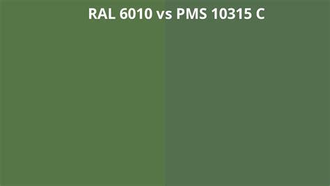 Ral 6010 Vs Pms 10315 C Ral Colour Chart Uk