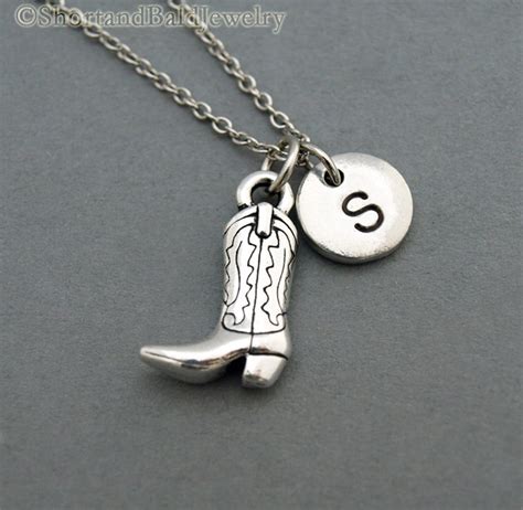 Cowboy Boot Necklace Cowgirl Boot Necklace Western Silver Etsy