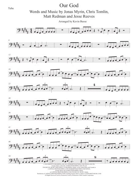 Our God Arr Kevin Busse Sheet Music Matt Redman Tuba Solo