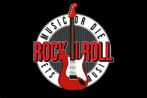 Rock N Roll Music Lettering Typography Design 2787001 Vector Art At