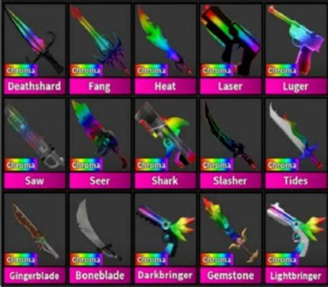 Murder Mystery 2 Chroma Bundle Mm2 Etsy