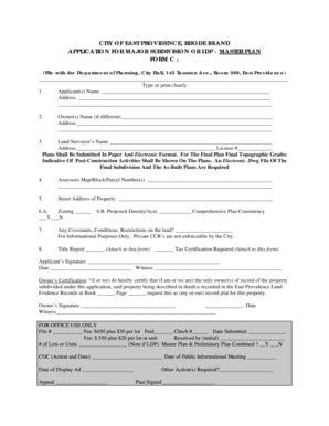 Fillable Online CITY OF EAST PROVIDENCE RHODE ISLAND APPLICATION FOR