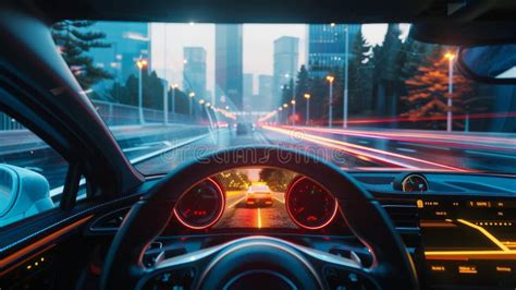 An Autonomous Self Driving 3D Car Explores The Modern City Highway