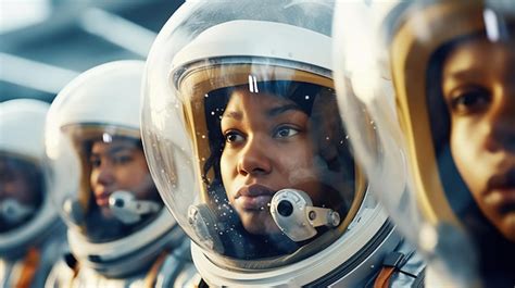 Premium AI Image | AfricanAmerican Female Astronauts Ready for Launch