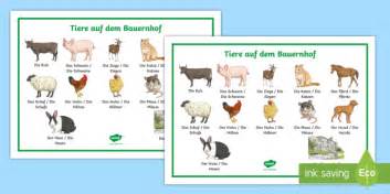 Farm Animals Word Mat German Teacher Made