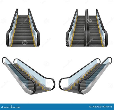 Realistic Escalator Illustration Cartoon Vector | CartoonDealer.com #71137779