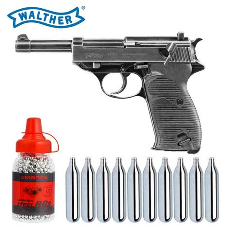 Komplettset Walther P38 Legendary Co2 Pistole Blow Back Kaliber 4 5 M