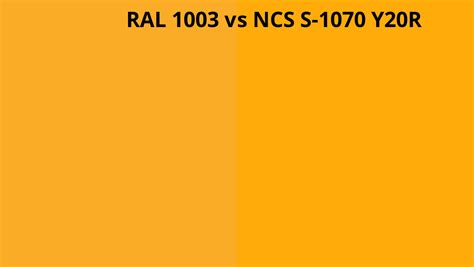 Ral 1003 Vs Ncs S 1070 Y20r Ral Colour Chart Uk