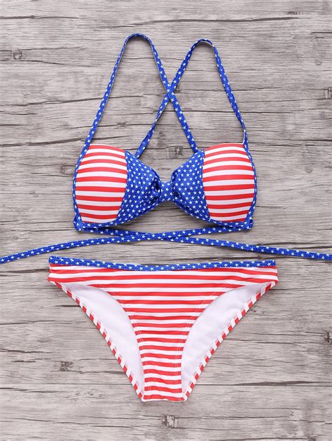 15 Off 2021 American Flag Patriotic Bikini Bathing Suit In Red And White And Blue Zaful