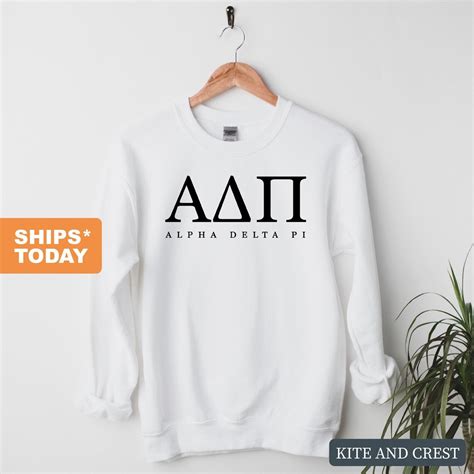 Adpi Alpha Delta Pi Block Letter Sorority Crewneck Sweatshirt Etsy