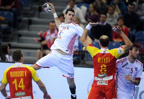 Ehf Euro Kroatien Mazedonien Redaktionelles Bild Bild Von