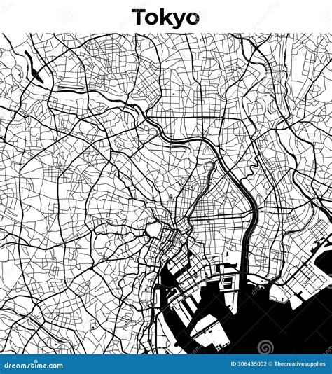 Tokyo City Map, Cartography Map, Street Layout Map Stock Vector ...