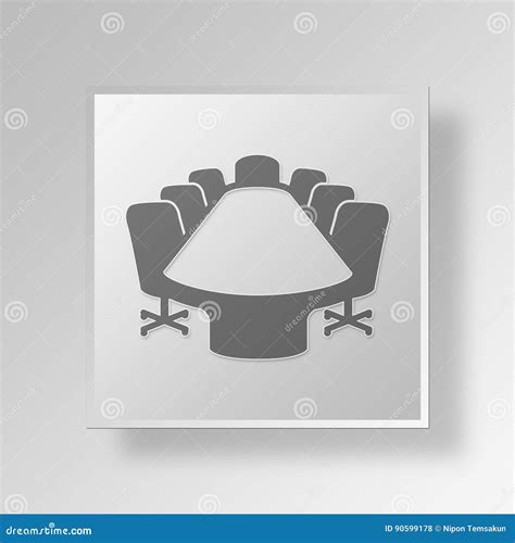 3d Conference Room Icon Business Concept Stock Illustration