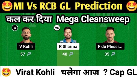 Mi Vs Rcb Dream11 Predictionmi Vs Rcb Dream11mi Vs Rcb Dream11 Team