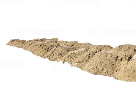 Construction Site With Heaps Of Sand Pile Of Sand On An Isolated White