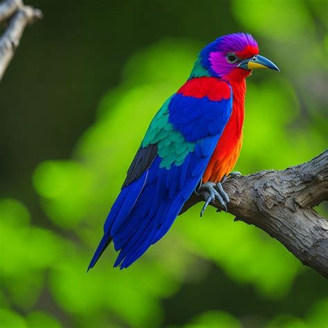 Un pájaro con cabeza amarilla y ojos azules se sienta en una rama de