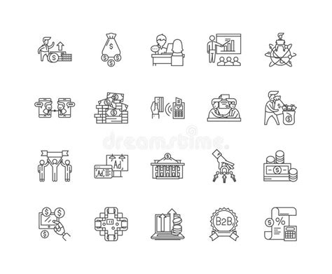 Commerce Line Icons Signs Vector Set Outline Illustration Concept