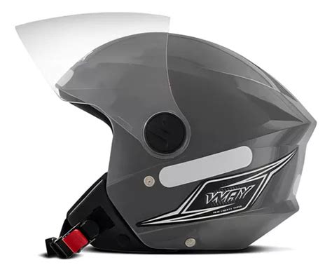 Capacete Moto Aberto Mixs Way New Liberty Three Motoboy Cor Prata