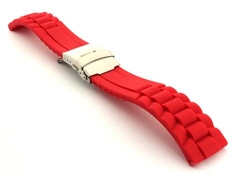 Mens Silicone Rubber Watch Strap Band Waterproof With Deployment Clasp Gm Ebay