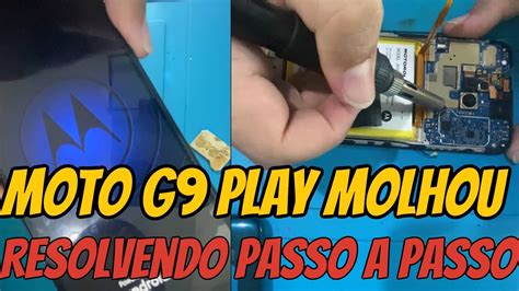 Moto G9 Play Molhou e não liga limpeza e resolda Reconstrução das