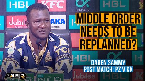 Daren Sammy Answers Zalmi Tv Peshawar Zalmi Vs Karachi Kings Press