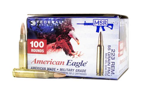 Federal AE223BL 223 Rem 55 Gr FMJ Boat Tail 100 Round Value Pack