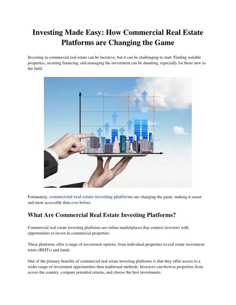 Ppt Investing Made Easy How Commercial Real Estate Platforms Are